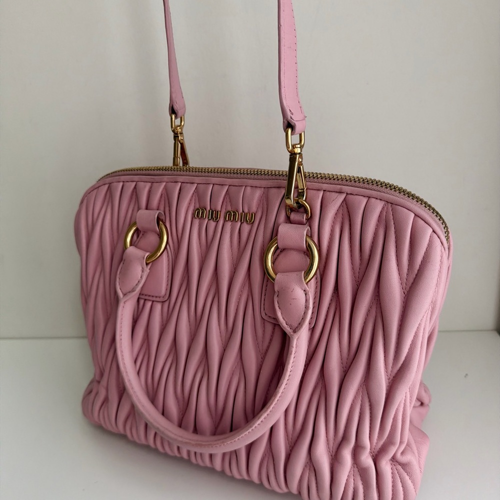 Authentic Miu Miu Matelasse Two-way Satchel Crossbody Handbag - Picture 3 of 16